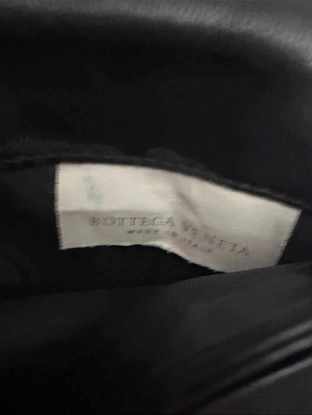 Bottega Veneta Black Embossed Leather wallet with chain